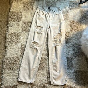 Urban outfitters high-rise baggie, off-white denim jeans